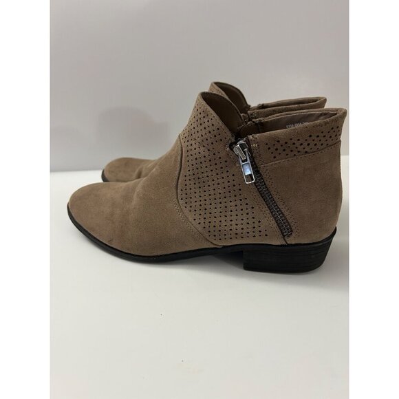 G.H. BASS Maggie Ankle Bootie Women's Sz 8.5 Beige Leather Side Zip Round Toe - Picture 3 of 8